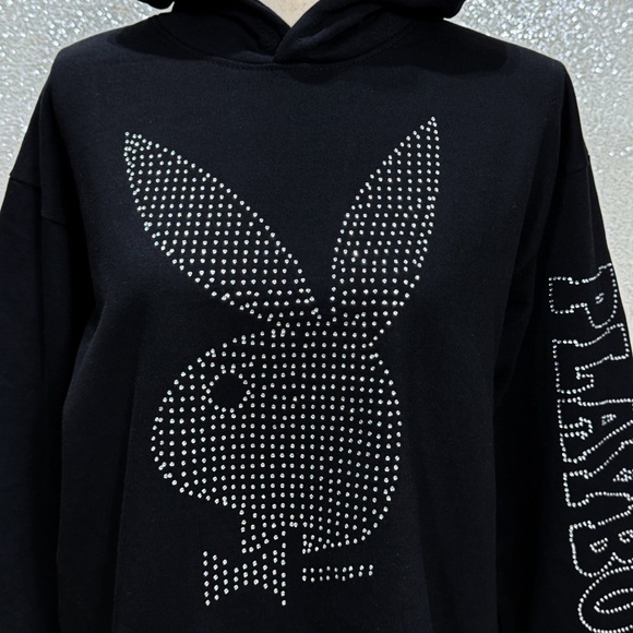 PLAYBOY Black Hoodie with Silver Accents - Picture 7 of 10